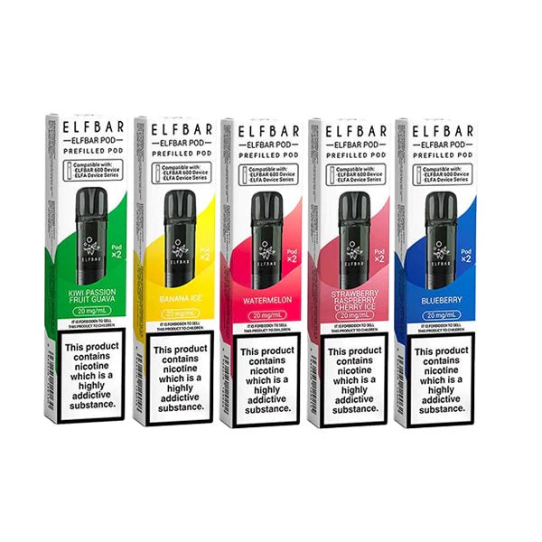 20mg Elf Bar 600 Prefilled Pods 2ml 1200 Puffs - 2 Pcs - DMVapes