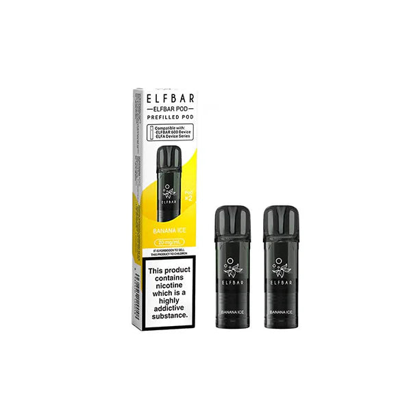 20mg Elf Bar 600 Prefilled Pods 2ml 1200 Puffs - 2 Pcs - DMVapes