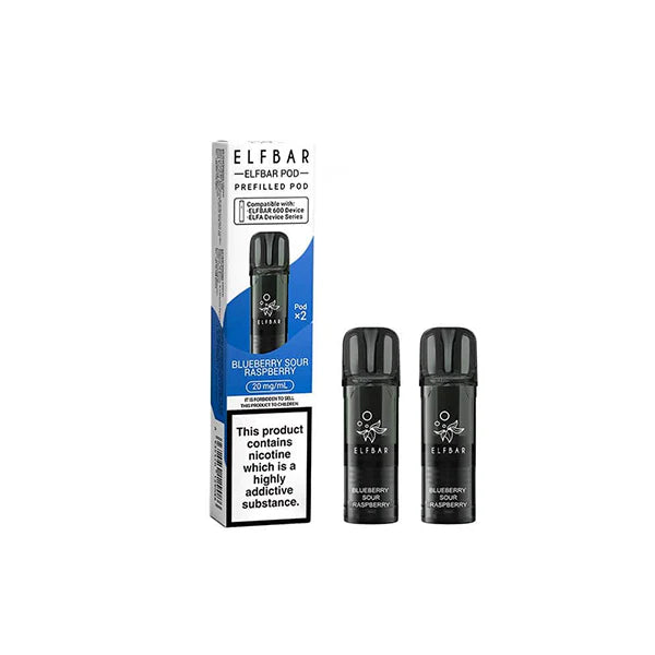 20mg Elf Bar 600 Prefilled Pods 2ml 1200 Puffs - 2 Pcs - DMVapes