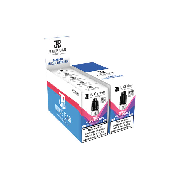 20mg Juice Bar Salts 10ml Nic Salts - Pack Of 5 (50VG/50PG) - DMVapes