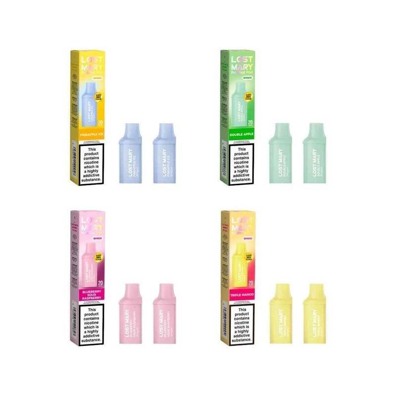 20mg Lost Mary BM600 Prefilled Replacement Pods 1200 Puffs - 2 Pcs