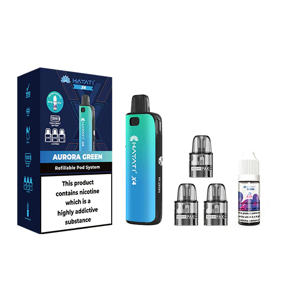 Hayati X4 Refillable Pod Vape Kit  Includes 1X Nic Salts 20mg + 3x Refillable Pods - DMVapes