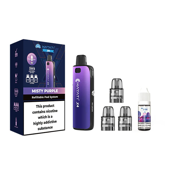 Hayati X4 Refillable Pod Vape Kit  Includes 1X Nic Salts 20mg + 3x Refillable Pods - DMVapes