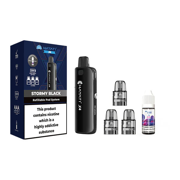 Hayati X4 Refillable Pod Vape Kit  Includes 1X Nic Salts 20mg + 3x Refillable Pods - DMVapes