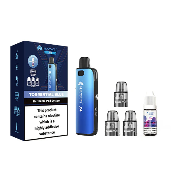 Hayati X4 Refillable Pod Vape Kit  Includes 1X Nic Salts 20mg + 3x Refillable Pods - DMVapes