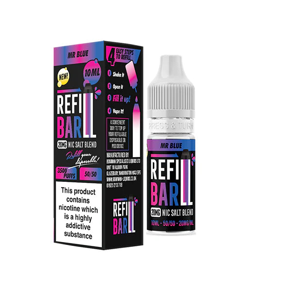 10mg Refill Bar Salts 10ml Nic Salts (50VG/50PG) - DMVapes