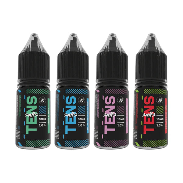 10mg Tens Salts 10ml Nic Salts (50VG/50PG) - (Full Box) Pack Of 10 - DMVapes