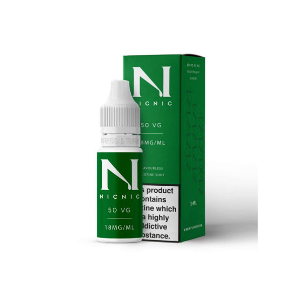 18mg Nic Nic Flavourless Nicotine Shot 10ml 50VG - DMVapes